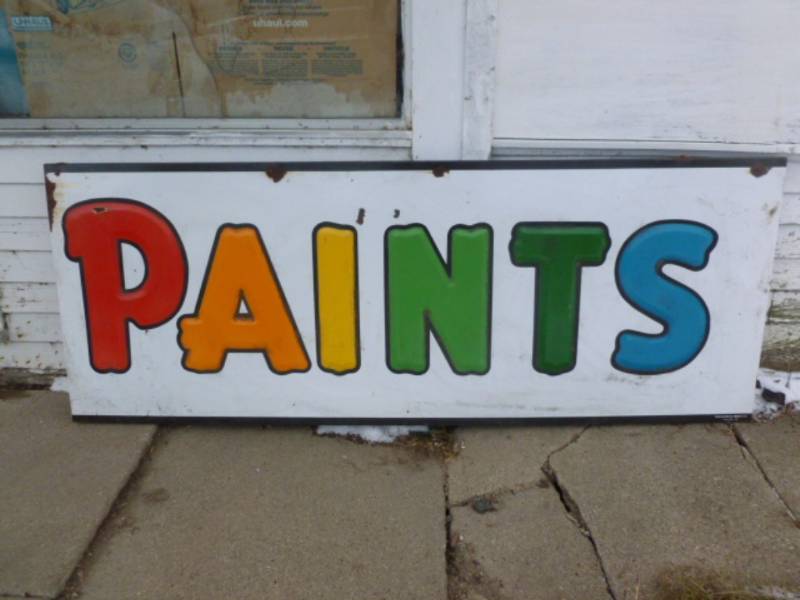 lot 2 image: Vintage Porcelain Sign