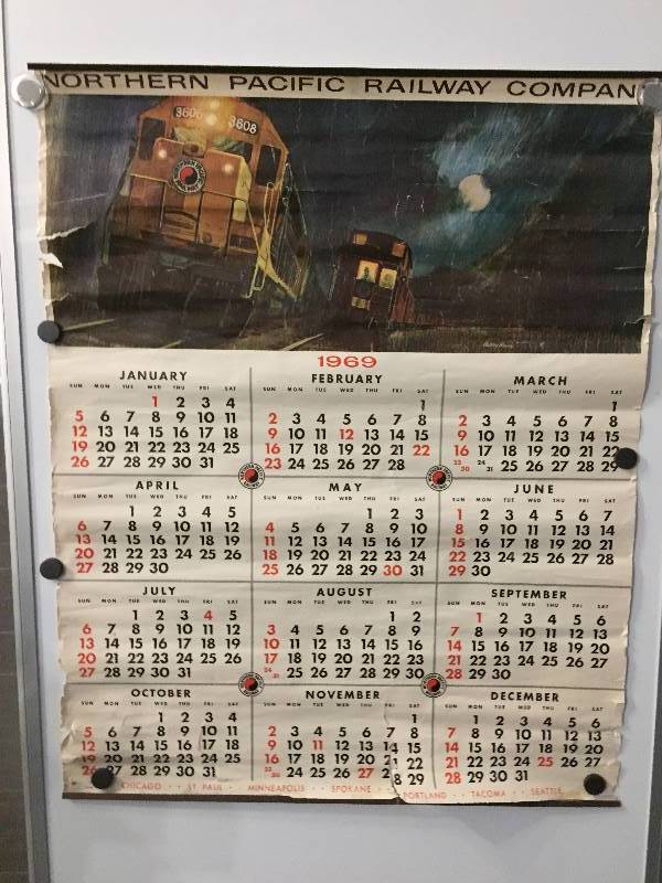 lot 529 image: Northern Pacific Railway Company 1969 Calendar