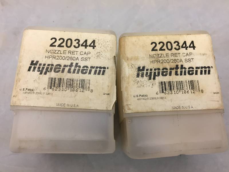 lot 486 image: Qty 2 Hypertherm Nozzle Ret Cap #220344