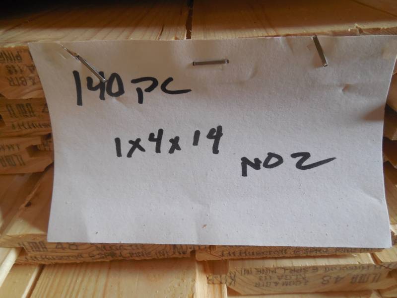 lot 10 image: (140) 1 X 4 x 14 PINE WP4 #2 TONGUE & GROOVE