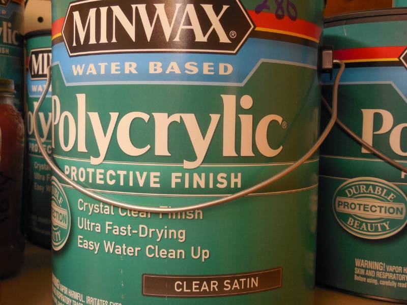 Minwax Polycrylic Water Based Protective Finish, Clear Satin - 1/2 pt.