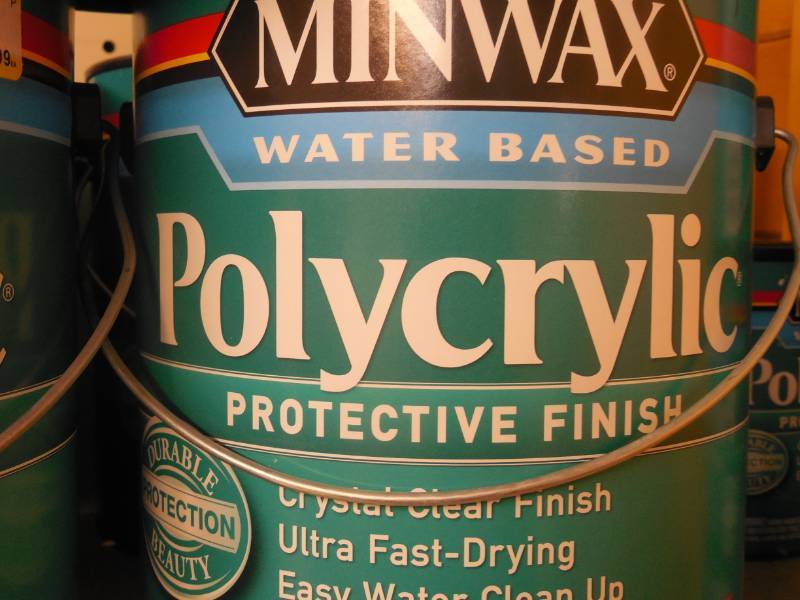 lot 279 image: MINWAX POLYCRYLIC CLEAR GLOSS FINISH