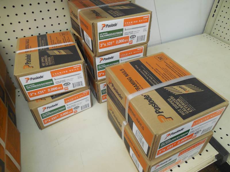 lot 394 image: NEW BOX OF 3 PASLODE FRAMING NAILS 2,000 #650387