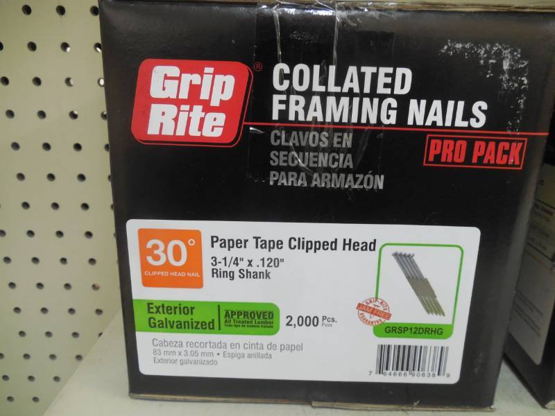 lot 345 image: GRIP RITE 3 14 FRAMING NAIL BOX OF 2,000