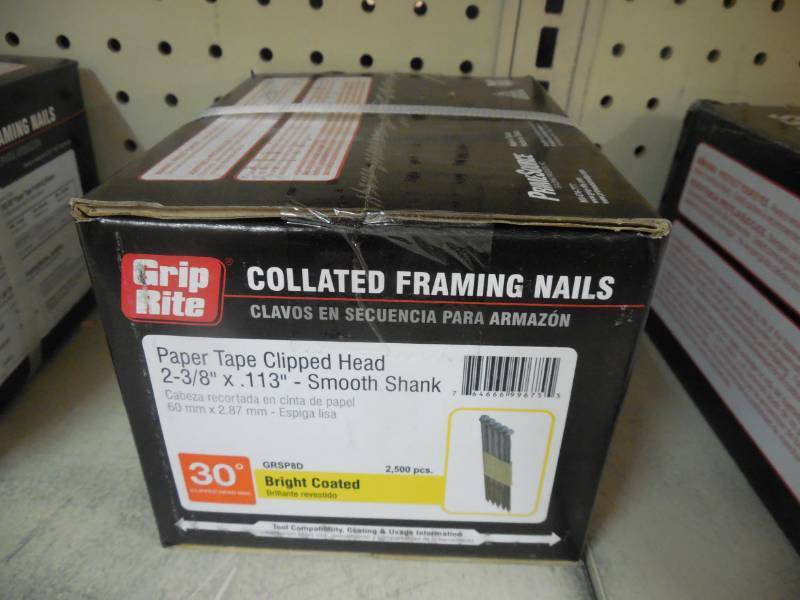 lot 358 image: GRIP RITE 2 38 FRAMING NAIL- BRIGHT COATED  BOX OF 2,500