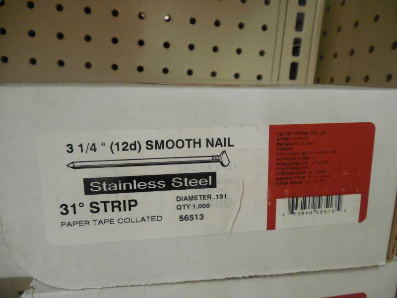 lot 373 image: 3 14 STAINLESS STEEL 12D NAILS BOX OF 1,000