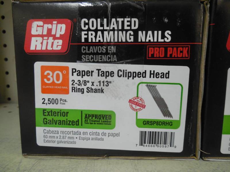 lot 357 image: GRIP RITE 2 38 FRAMING NAIL- EXTERIOR GALVANIZED  BOX OF 2,500