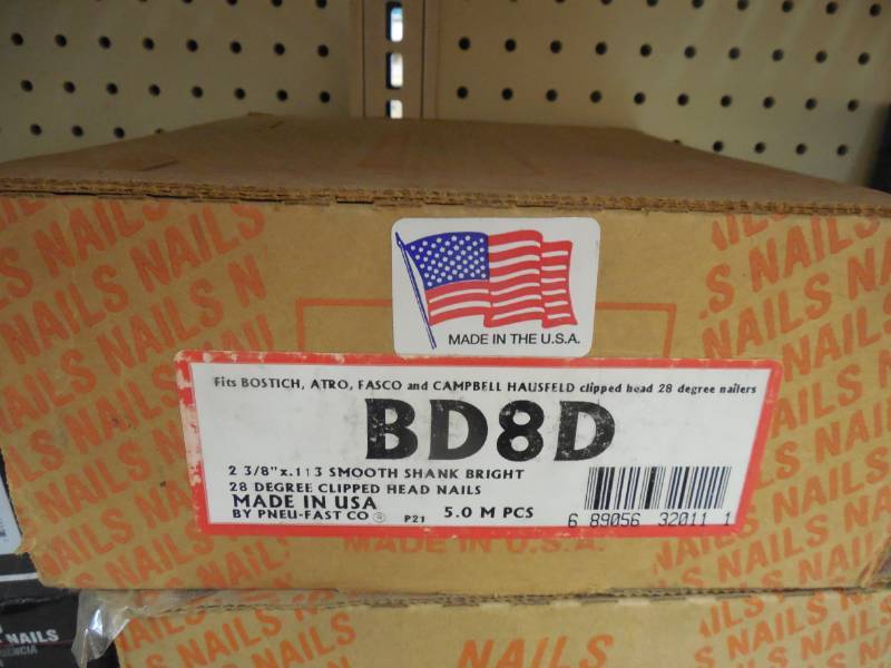 lot 366 image: Pneu-fast 2 38 FRAMING NAIL- BRIGHT COATED  BOX OF 2,500