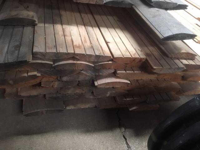 lot 215 image: (54) PINE 2 X 8 X 14 TONGUE & GROOVE LOG SIDING HAND SCRIBED