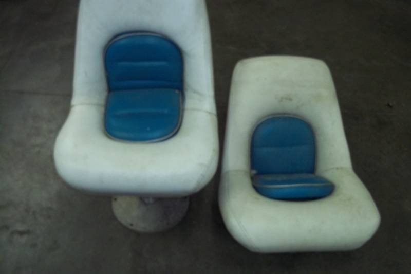 lot 11 image: Pair of Boat seats one with pedestal