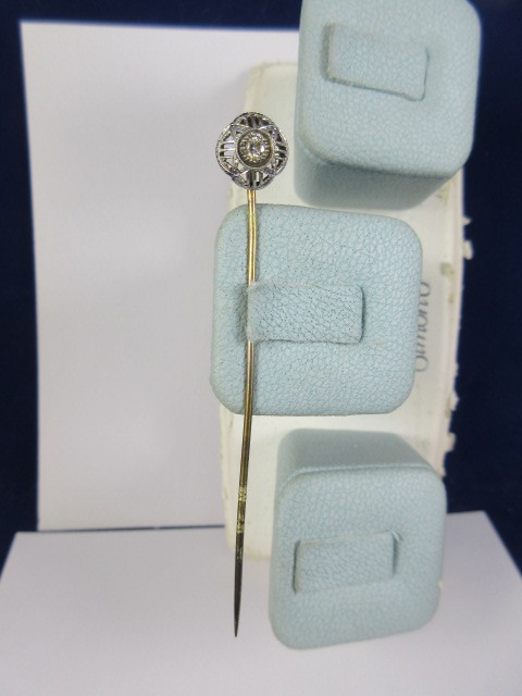 18K PLATINUM ANTIQUE DIAMOND PIN