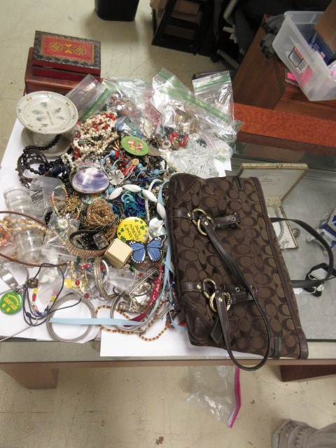 AUTHENTIC COACH PURSE, COSTUME JEWELRY AND MORE