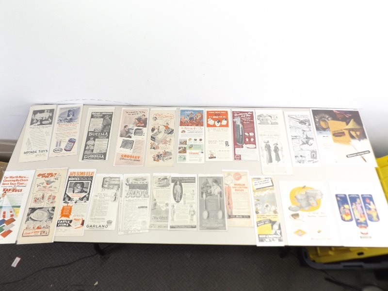 lot 7 image: Bagged and Boarded AntiqueVintage Magazine Ads