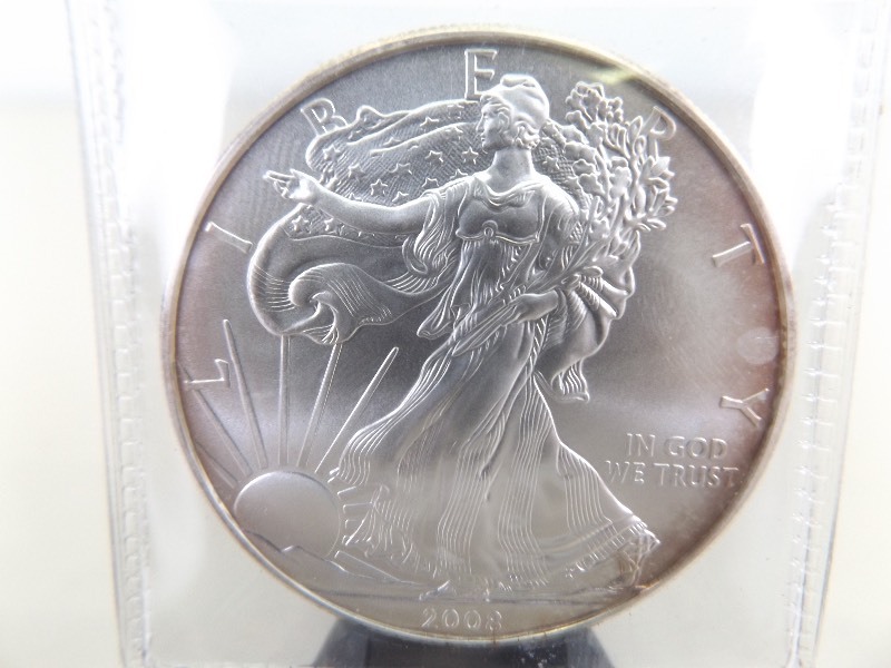 lot 62 image: MINT 1 Ounce 2008 American .999 Silver Eagle