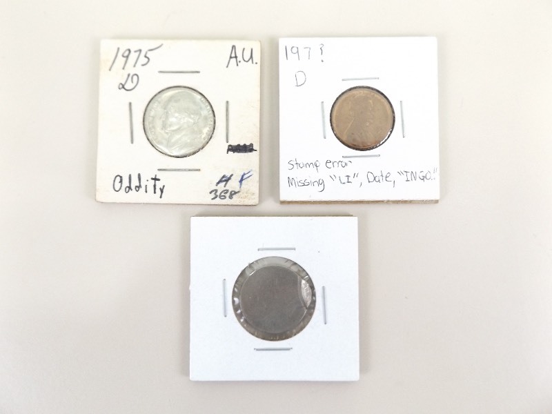 lot 67 image: Lot of 3 U.S. Mint Error Coins