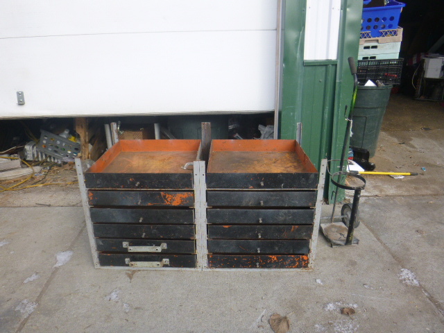 lot 83 image: Metal Cabinet and Welding Cart