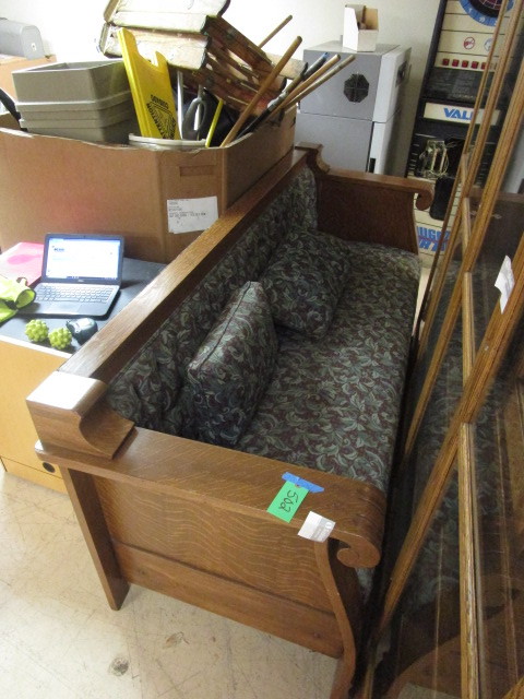 lot 502 image: QUARTER SAWN OAK SOFA