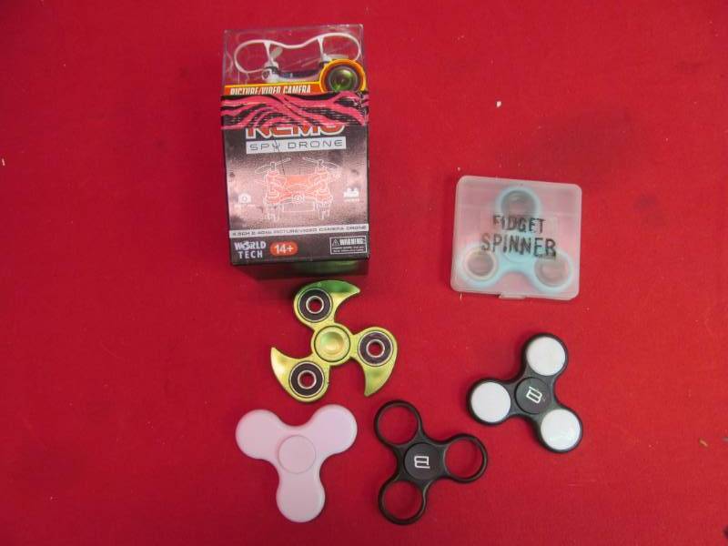 drone, fidget spinners