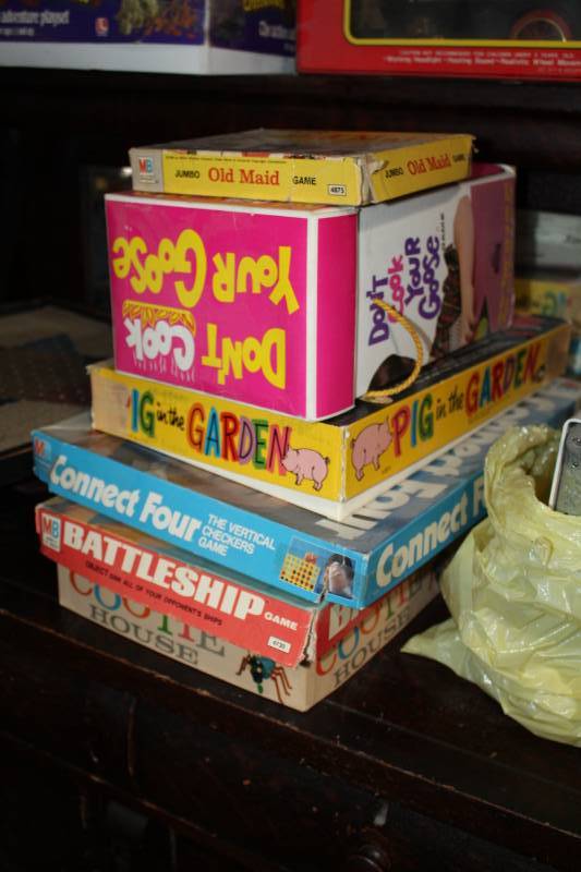 lot 24 image: Board Games Includes Old Maid, Cootie House, Battleship, Connect Four, Pig in the Garden, Dont Cook Your Goose