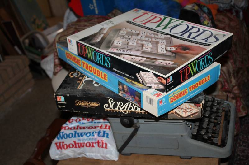 lot 27 image: Board Games Includes Scrabble, UpWords, Double Trouble