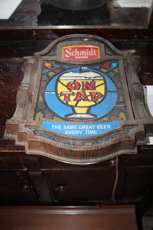 lot 12 image: Schmidt Beer On Tap The Same Great Beer Every Time Lighted Wall Art
