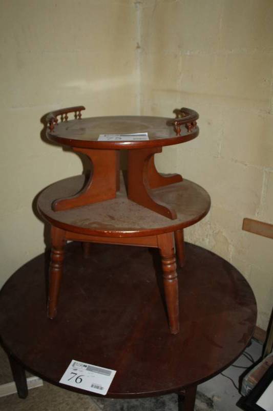 lot 75 image: 2-Tier Wood End Table