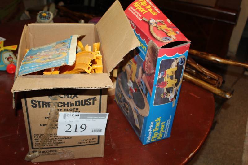 lot 219 image: Fisher Price Flip Track Airport, Disneyland 36-Piece Play Set