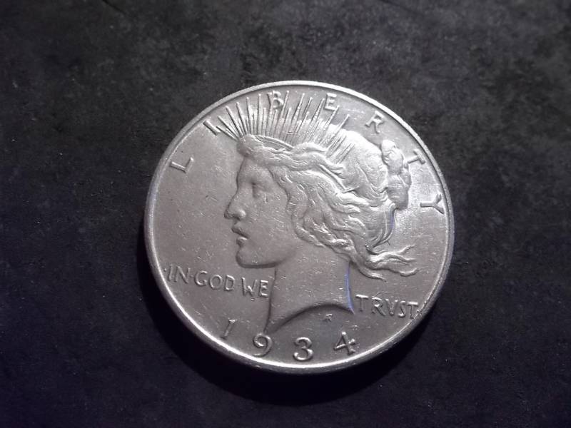 lot 42 image: 1934 D Silver Peace Dollar Vam 3 Double Die