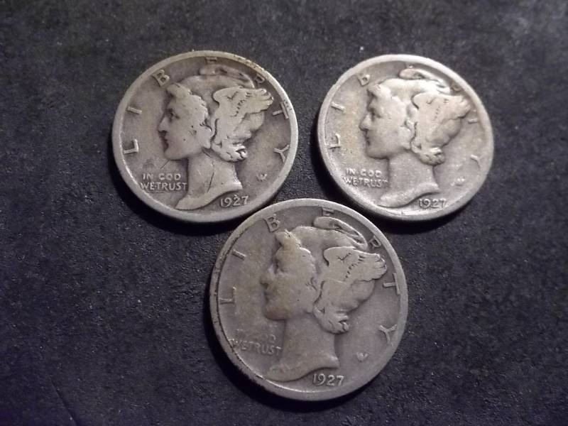 lot 62 image: 1927, D, S Mercury Dimes