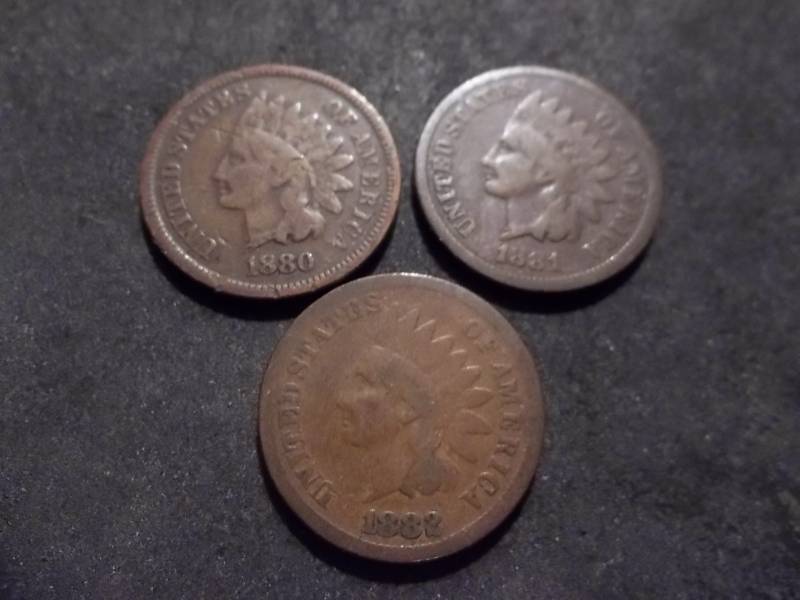 lot 99 image: 1880, 1881, 1882 Indian Head Cents