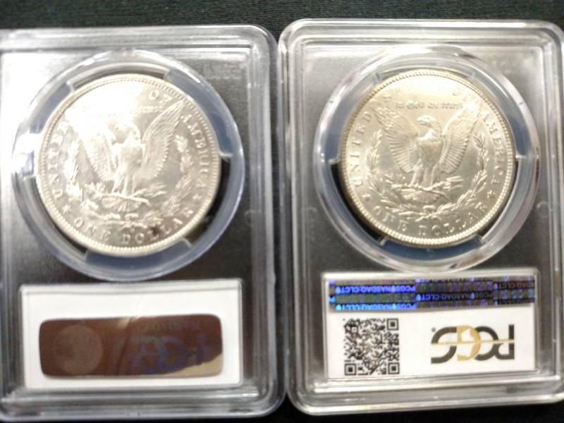 1882 O PCGS AU53 & 1887 PCGS AU58 M...