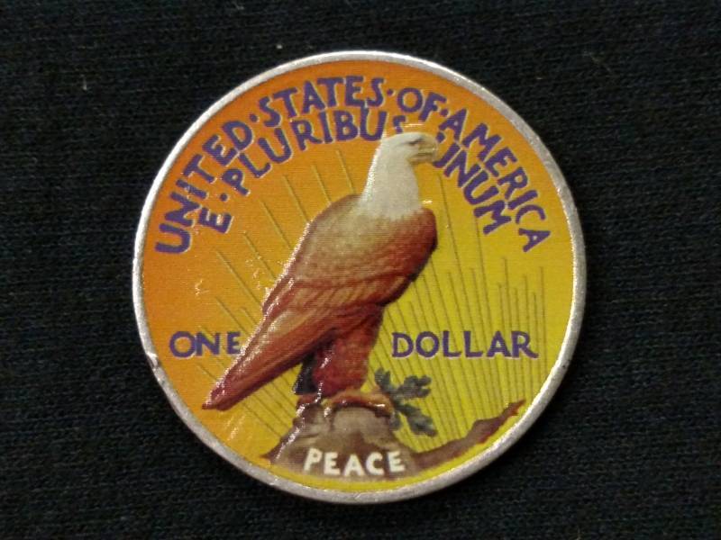 Painted 1922 Peace Silver Dollar...