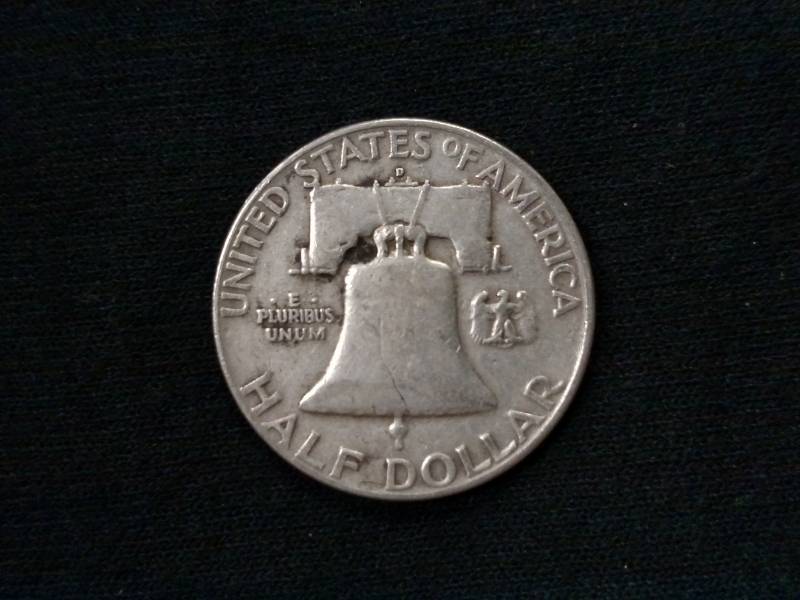 1954 D  Franklin Silver Half Dollar...