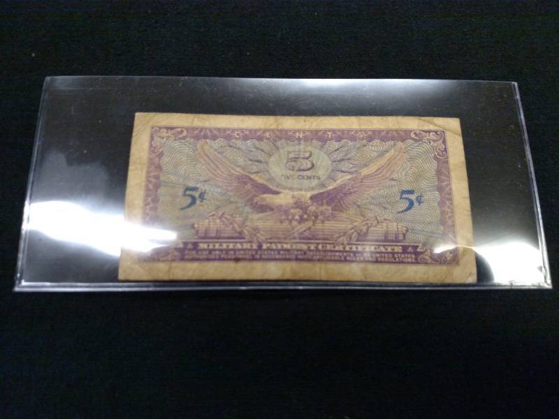 Five Cents Military Payment Certifi...