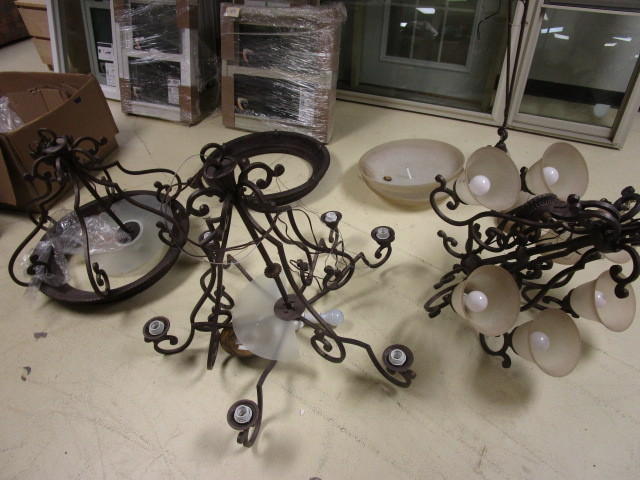 lot 709 image: BRASS CHANDELIERS