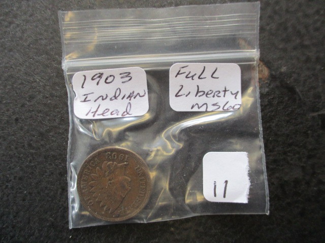 lot 11 image: MS60 1903 Full Liberty Indian Head Cent