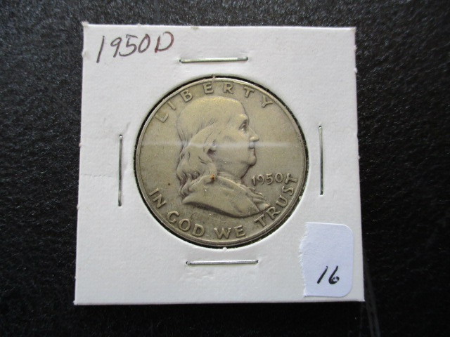 lot 16 image: 1950-D Franklin Half Dollar - 90% Silver