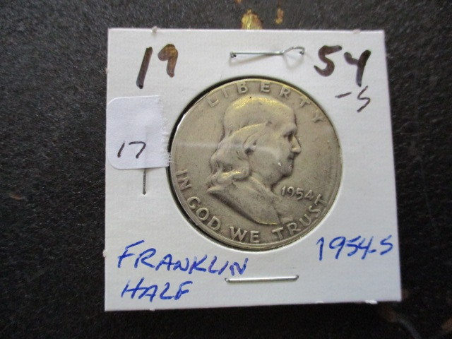 lot 17 image: 1954-S Franklin Half Dollar - 90% Silver