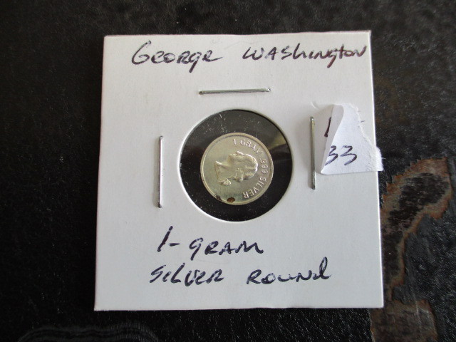 lot 33 image: George Washington 1g Silver Round