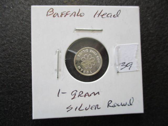 lot 39 image: Buffalo Head 1g Silver Round