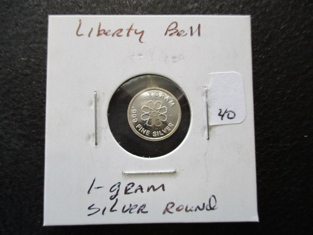 lot 40 image: Liberty Bell 1g Silver Round
