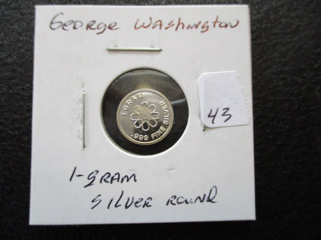 lot 43 image: George Washington 1g Silver Round