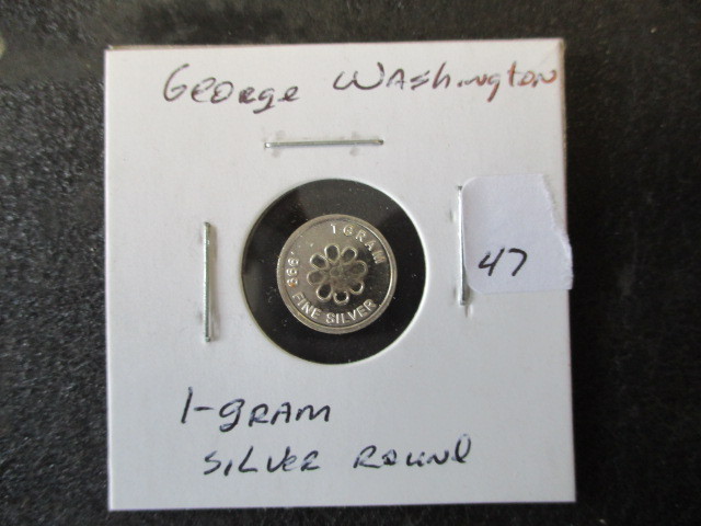 lot 47 image: George Washington 1g Silver Round