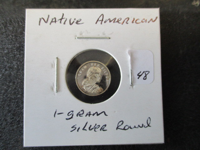 lot 48 image: Native American 1g Silver Round