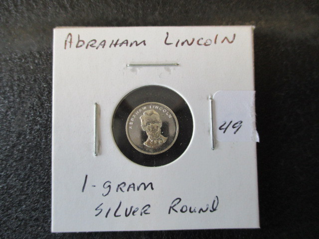lot 49 image: Abraham Lincoln 1g Silver Round