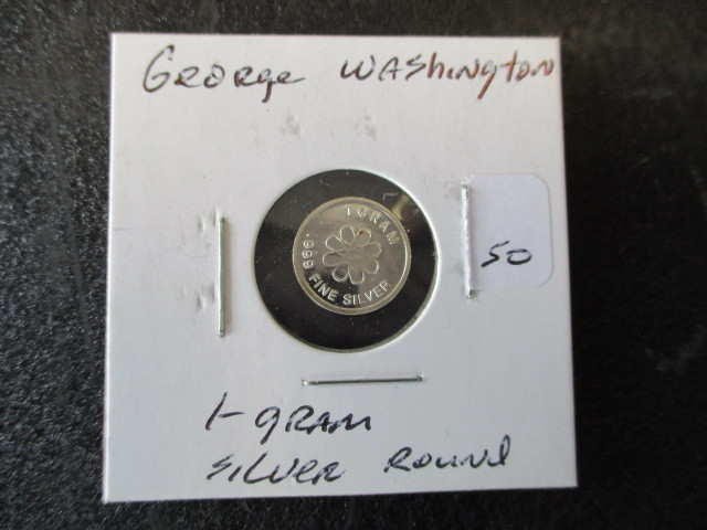 lot 50 image: George Washington 1g Silver Round