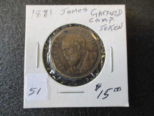 lot 51 image: James Garfield Canal Boy Presidential Token