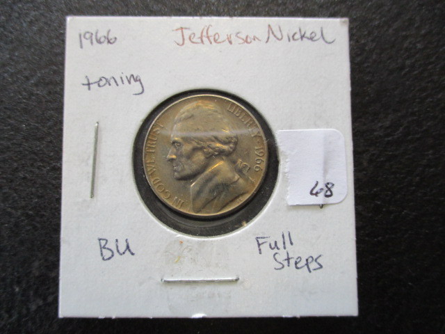 lot 68 image: GEM BU 1943-P Jefferson Nickel with Beautiful Toning