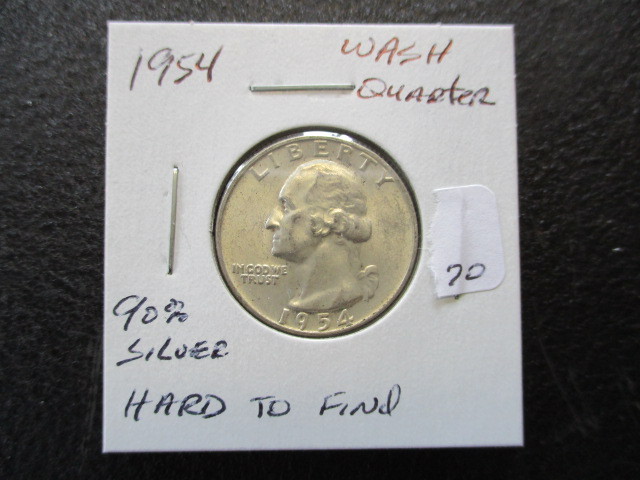 lot 70 image: 1954 Washington Quarter- Hard to find in this Condition