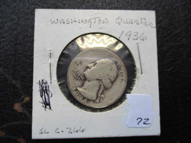 lot 72 image: 1936 Washington Quarter